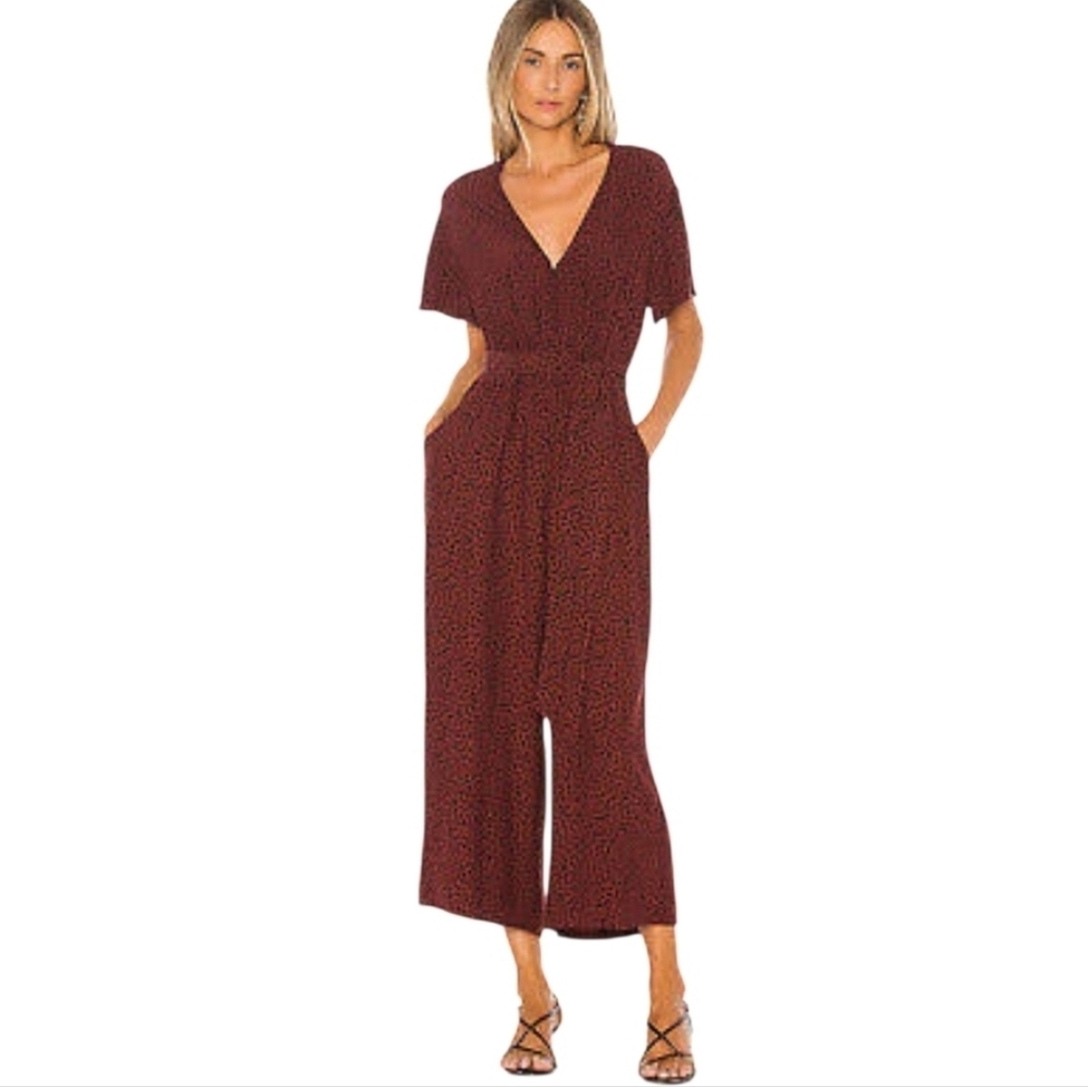 RAILS JET RUST SPOTTED CROP WIDE LEG JUMPSUIT WOMEN'S SIZE SMALL